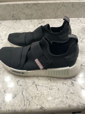 adidas Black Slip-On NMD Sock Sneakers with White Boost Sole